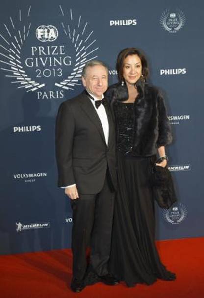 Jean Todt, presidente della Fia, con la moglie Michelle Yeoh. 